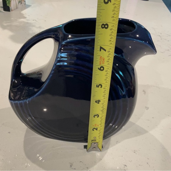 Vintage Cobalt Blue Fiestaware Disk Pitcher Beautiful Piece 7” by 7” - Picture 6 of 9